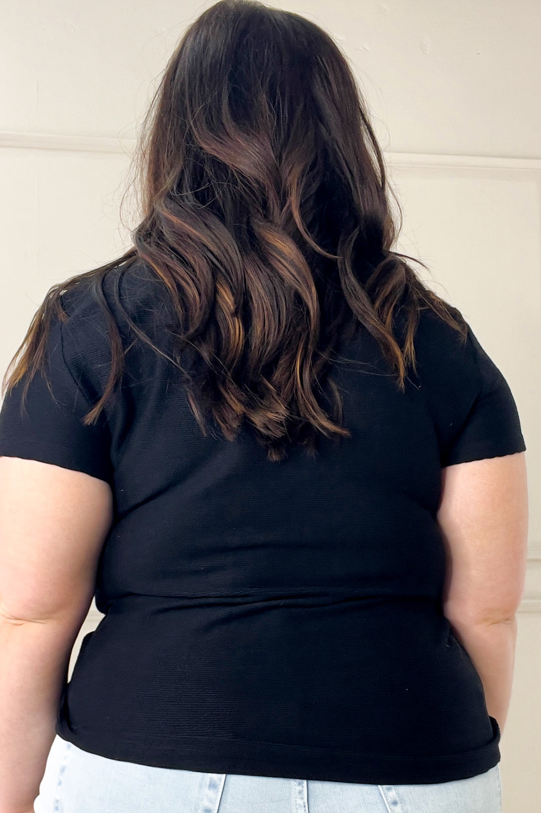 Cinched Detail Short Sleeve Knit Top