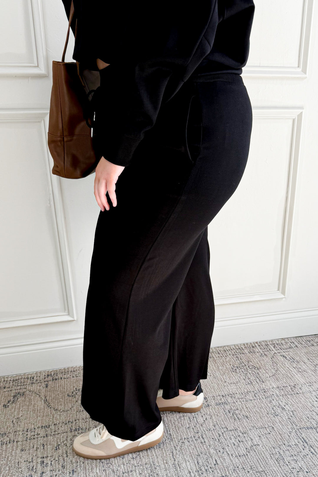 Luxeknit Wide Leg Drawstring Curvy Sweatpants