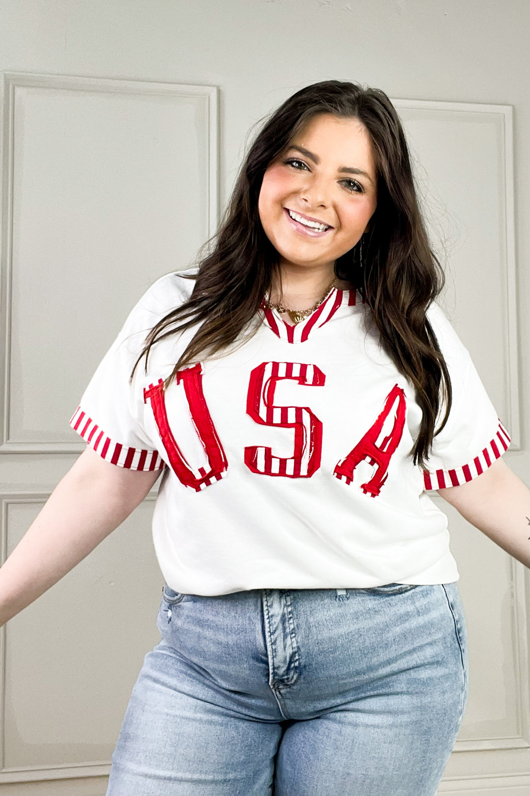 USA French Terry Striped Top