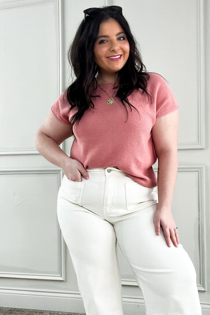 Boxy Short Sleeve Sweater