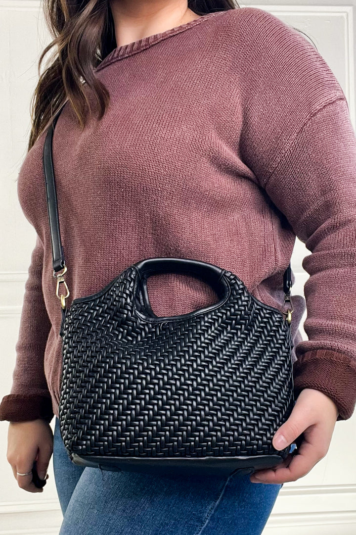 Anika Woven Tote Crossbody Bag