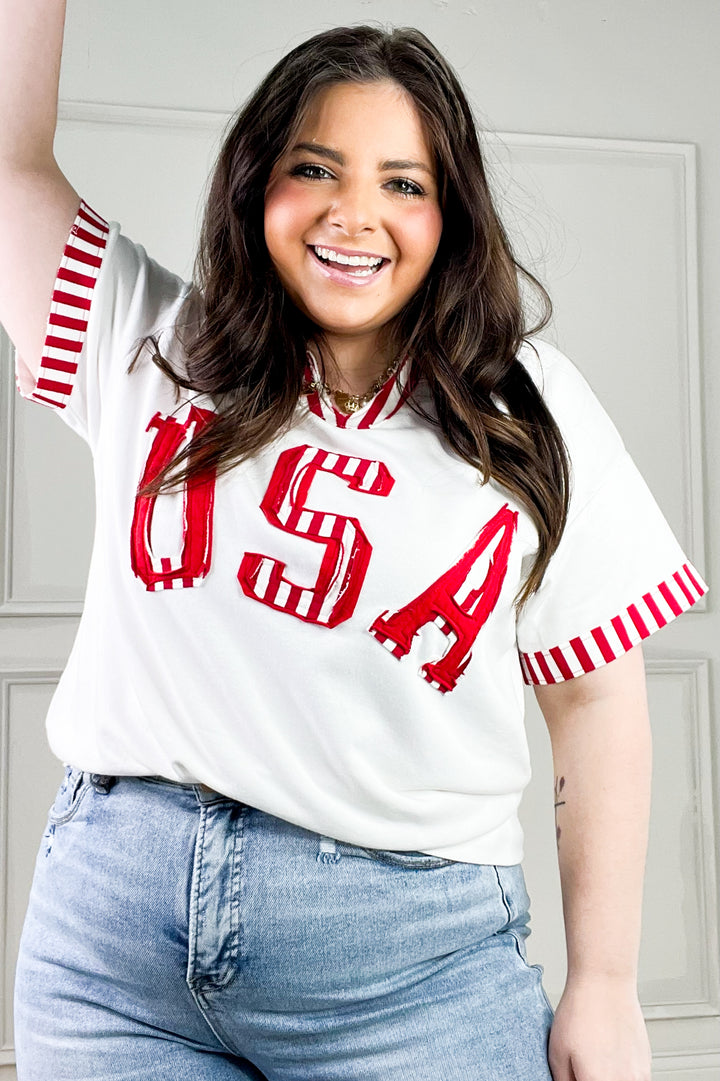 USA French Terry Striped Top