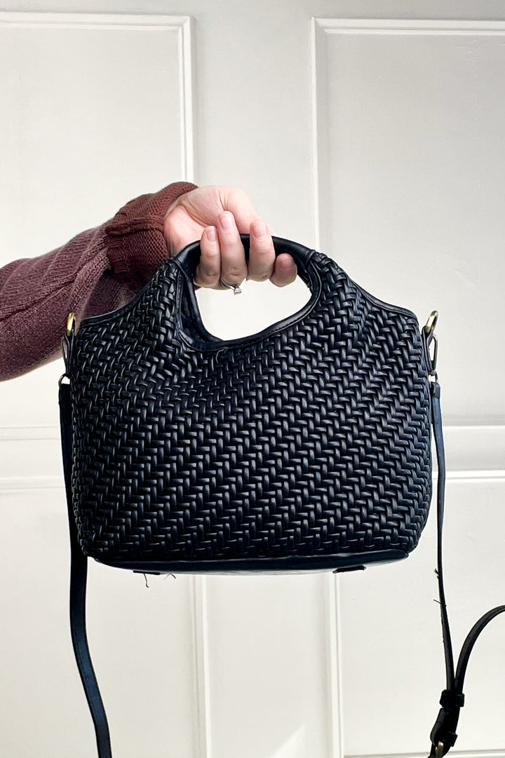 Anika Woven Tote Crossbody Bag