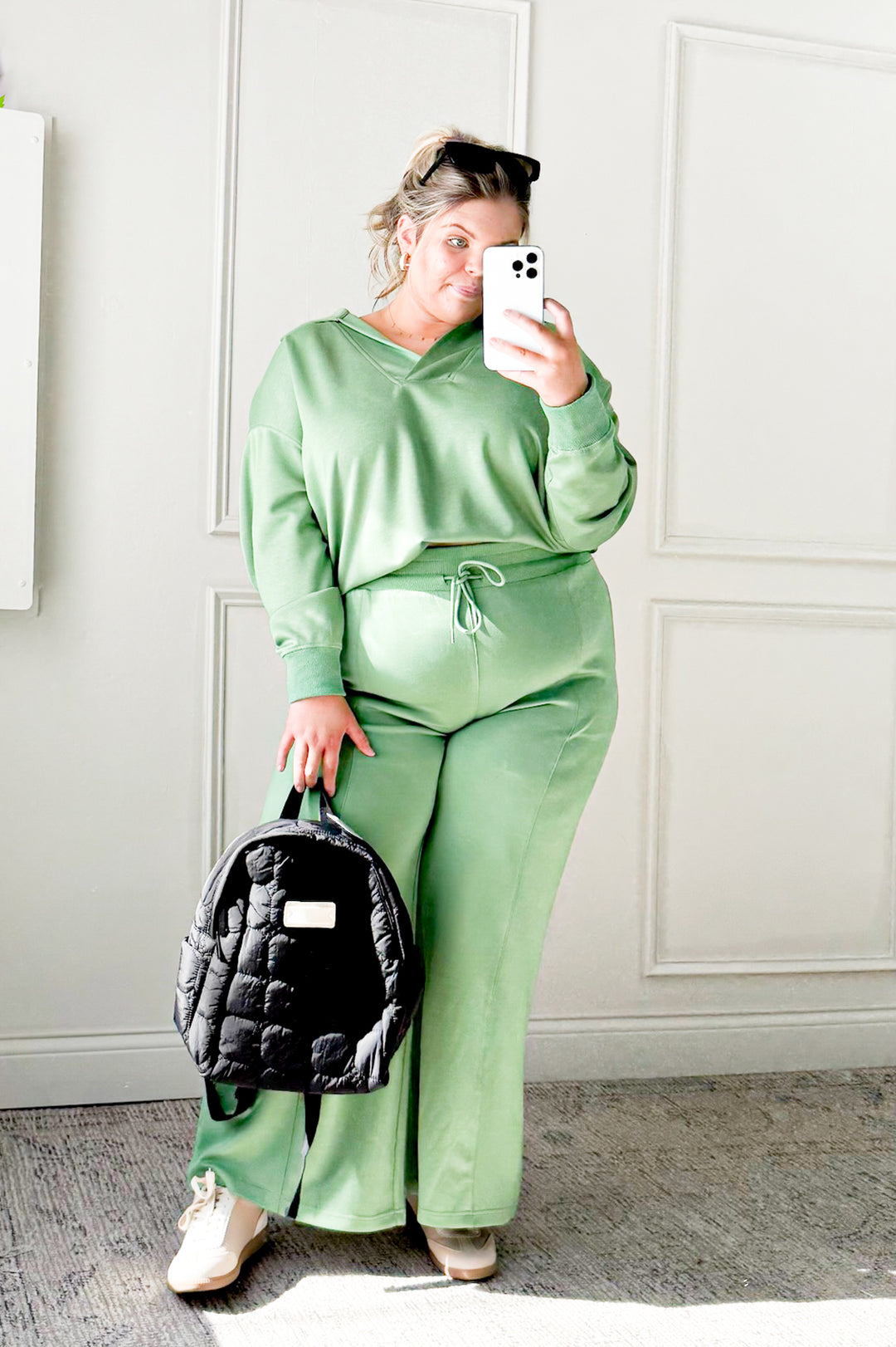 Luxeknit Wide Leg Drawstring Curvy Sweatpants