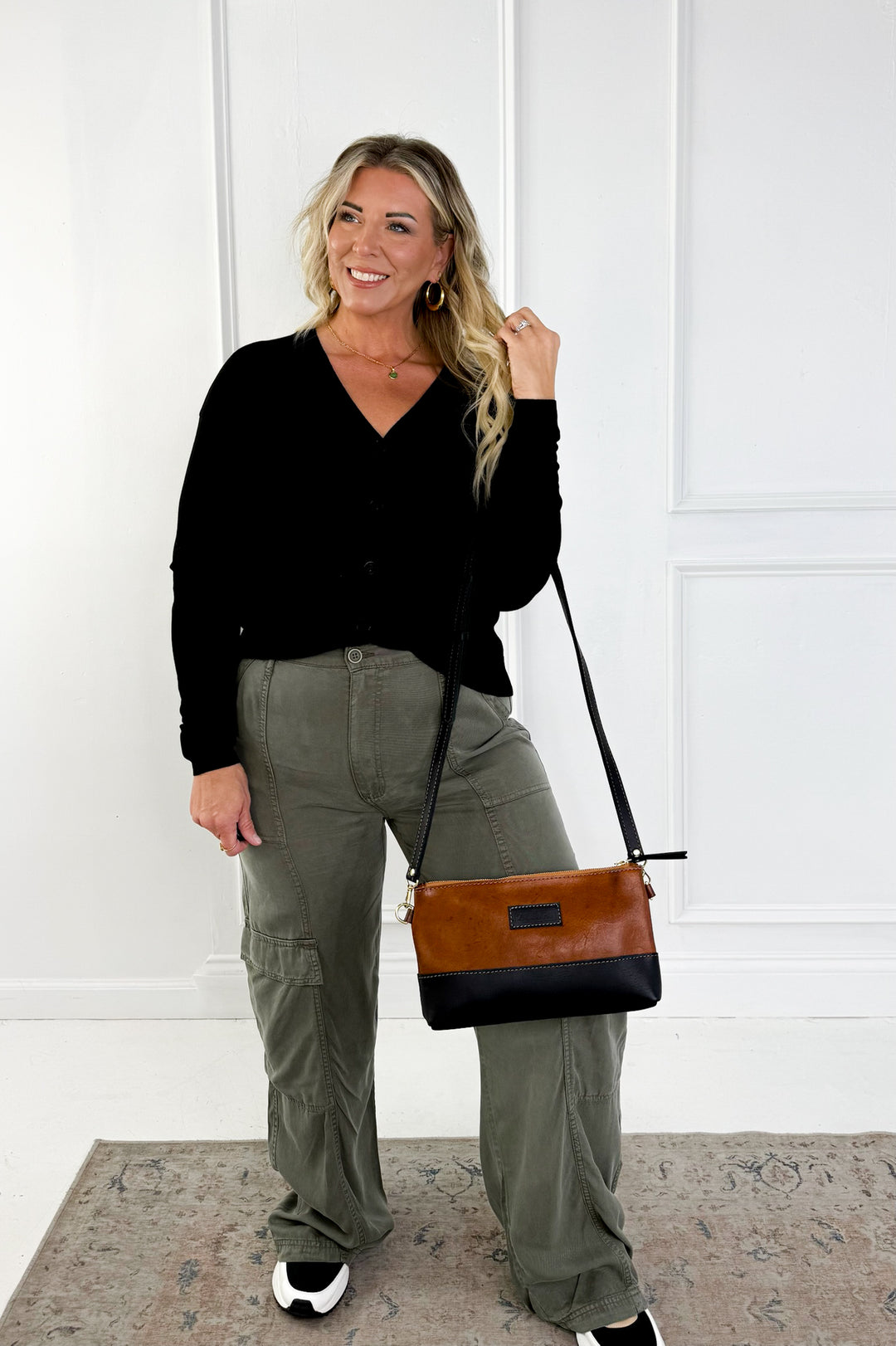 Risen Tencel Wide Leg Curvy Cargo Pants