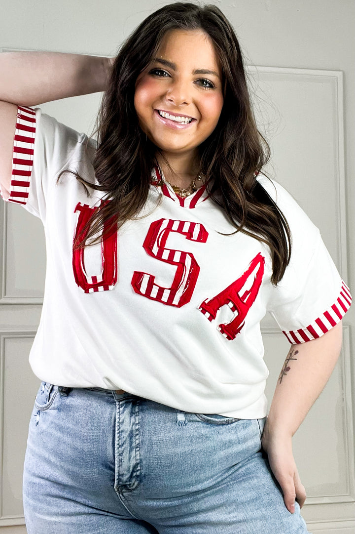 USA French Terry Striped Top