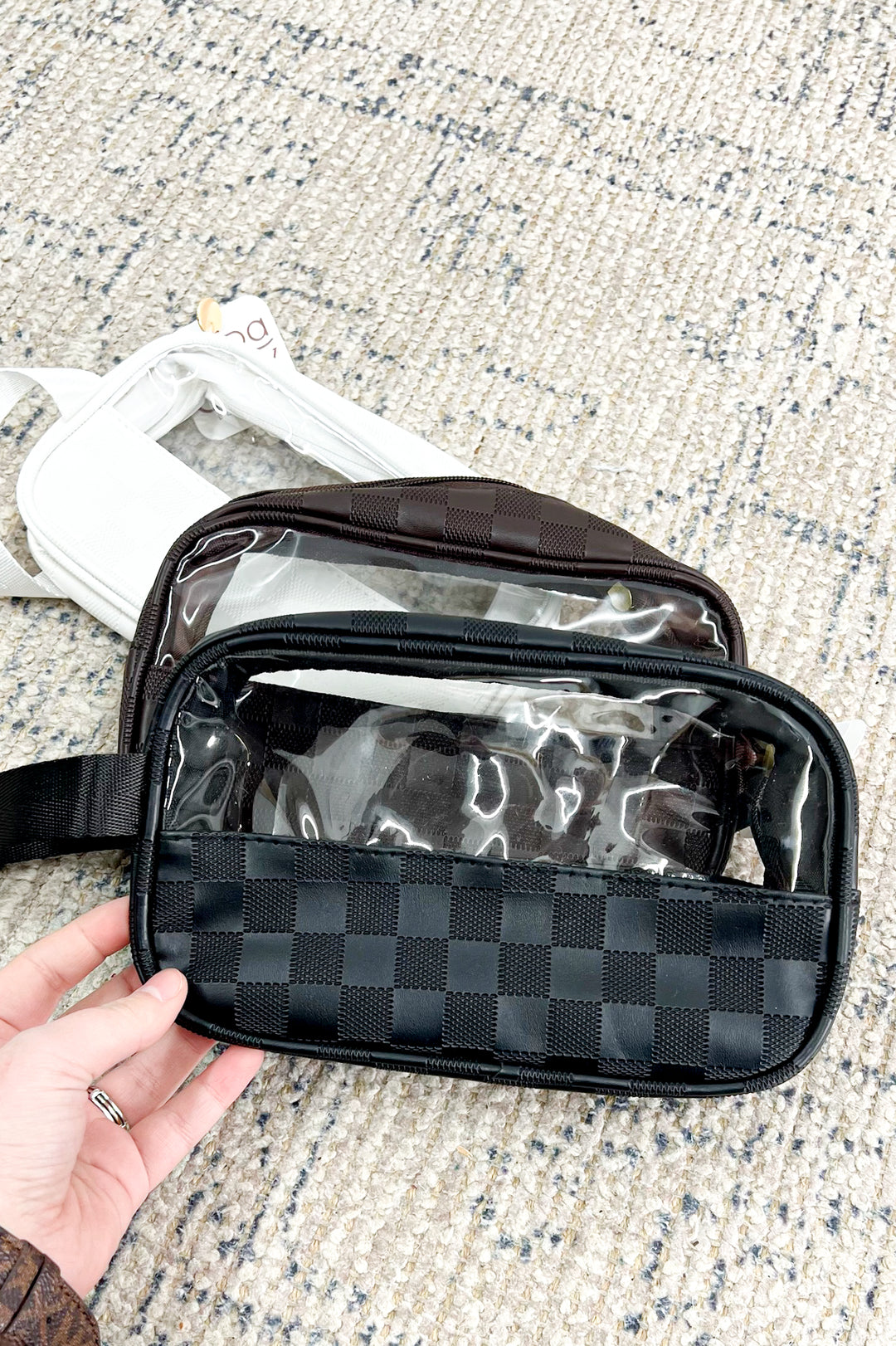 Clear Checkered Belt Bags