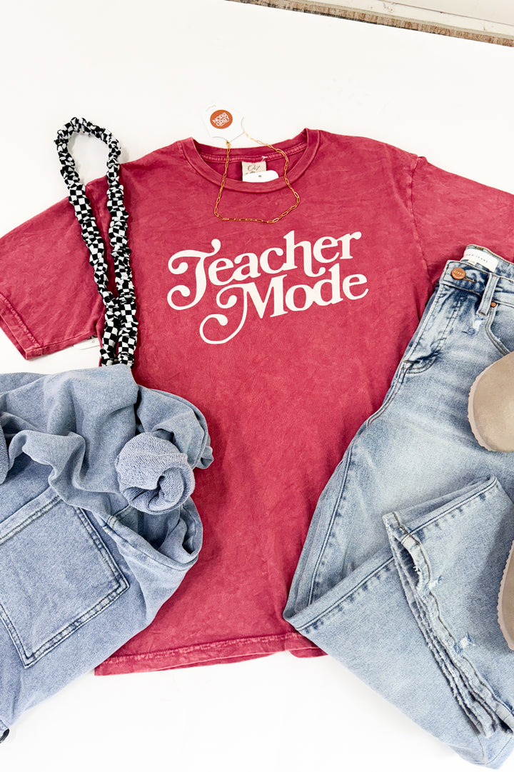 Teacher Mode Mineral Washed Graphic Tee