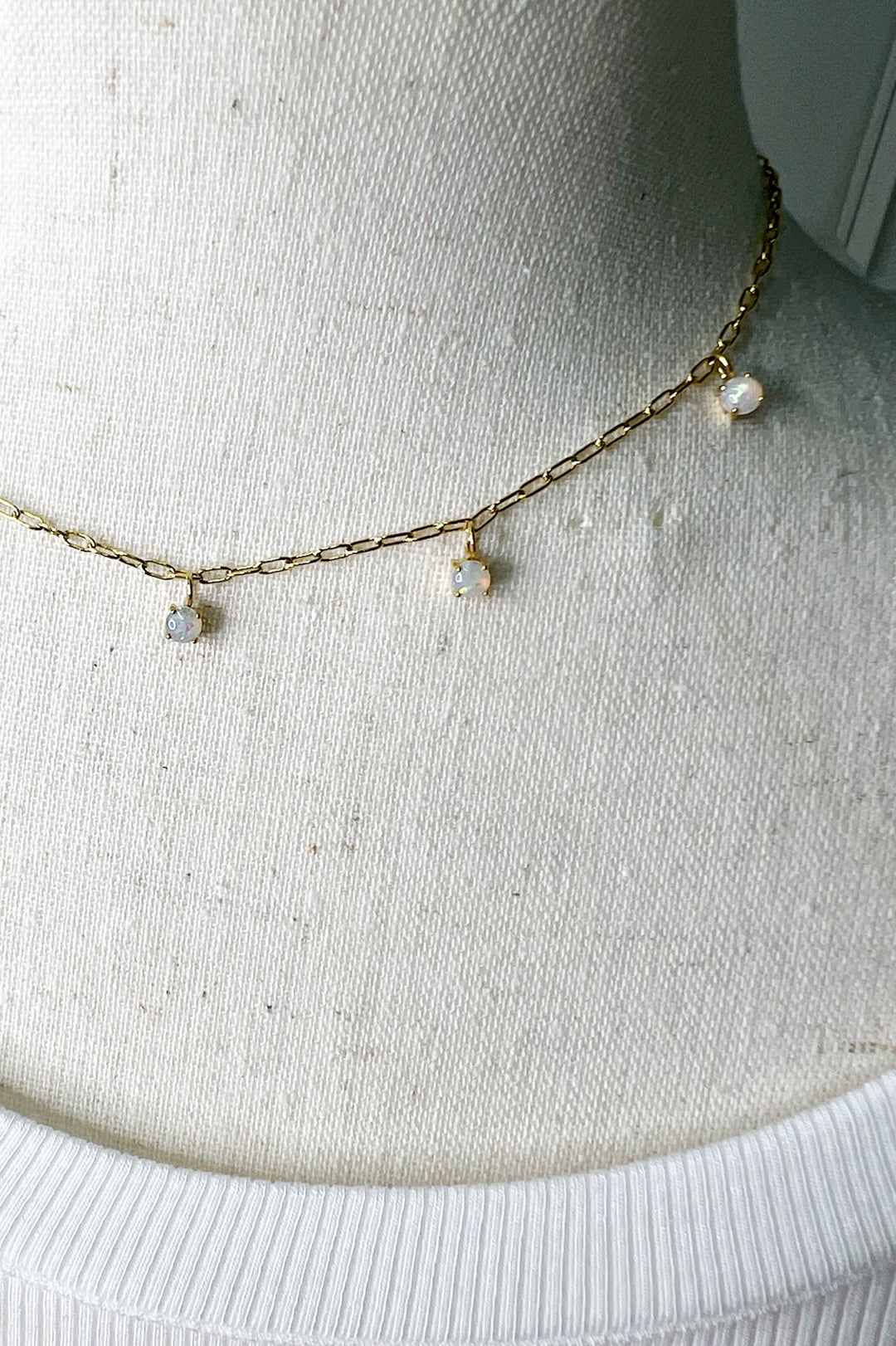 Classic Dainty Pearl Charm 18K Choker