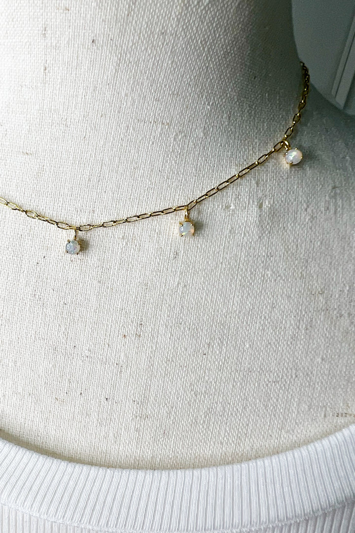 Classic Dainty Pearl Charm 18K Choker
