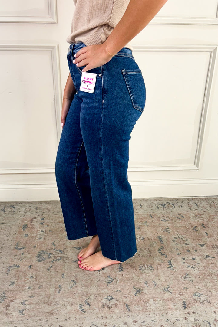 Risen Tummy Control Crop Wide Adjustable Waist Band