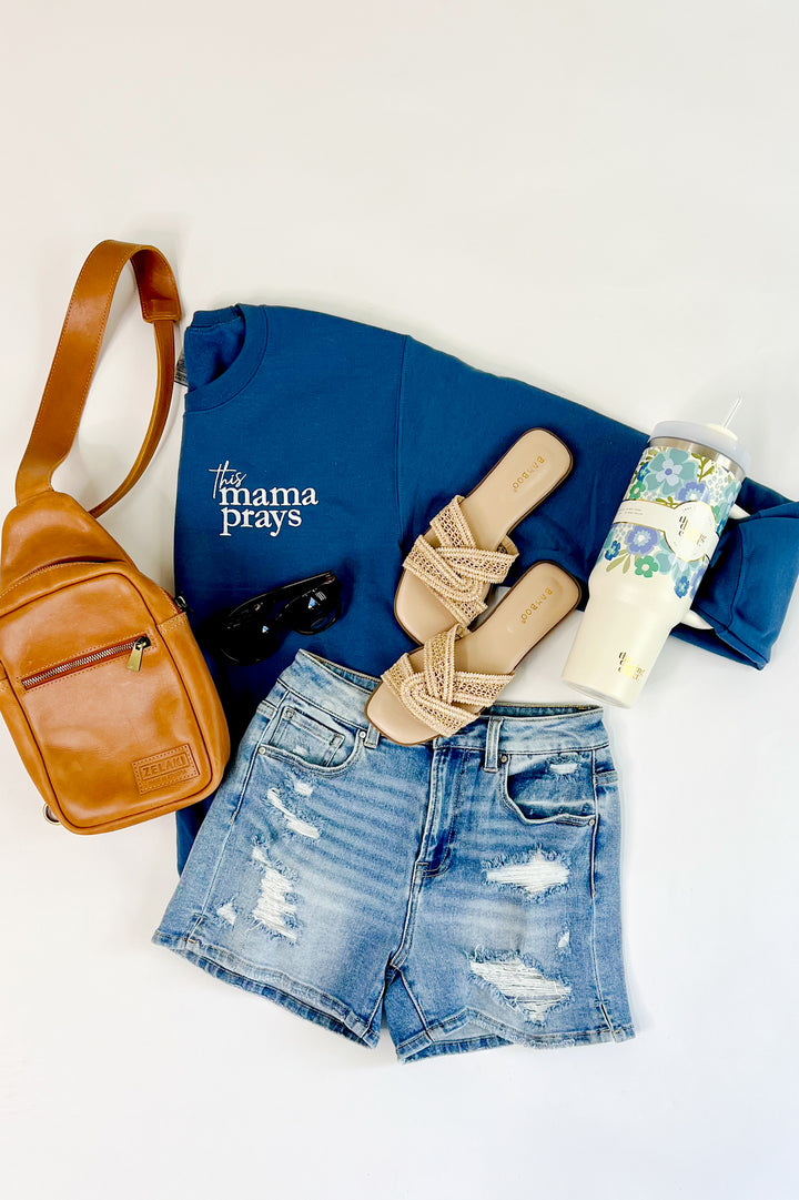 This Mama Prays Embroidered Sweatshirt