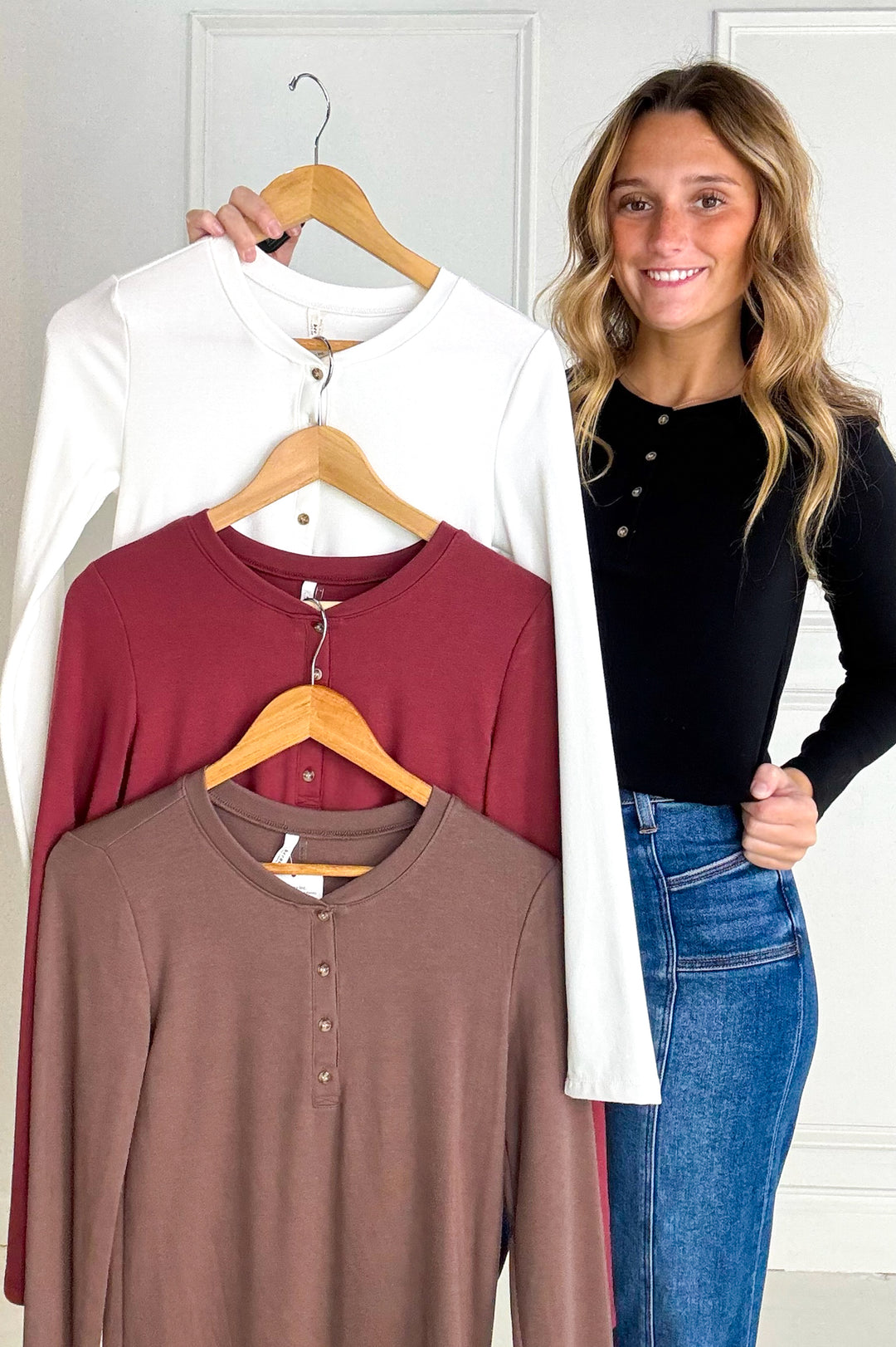 Ultra Soft Basic Longleeve Henley Top