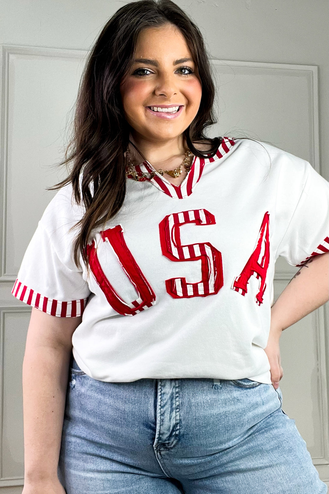 USA French Terry Striped Top