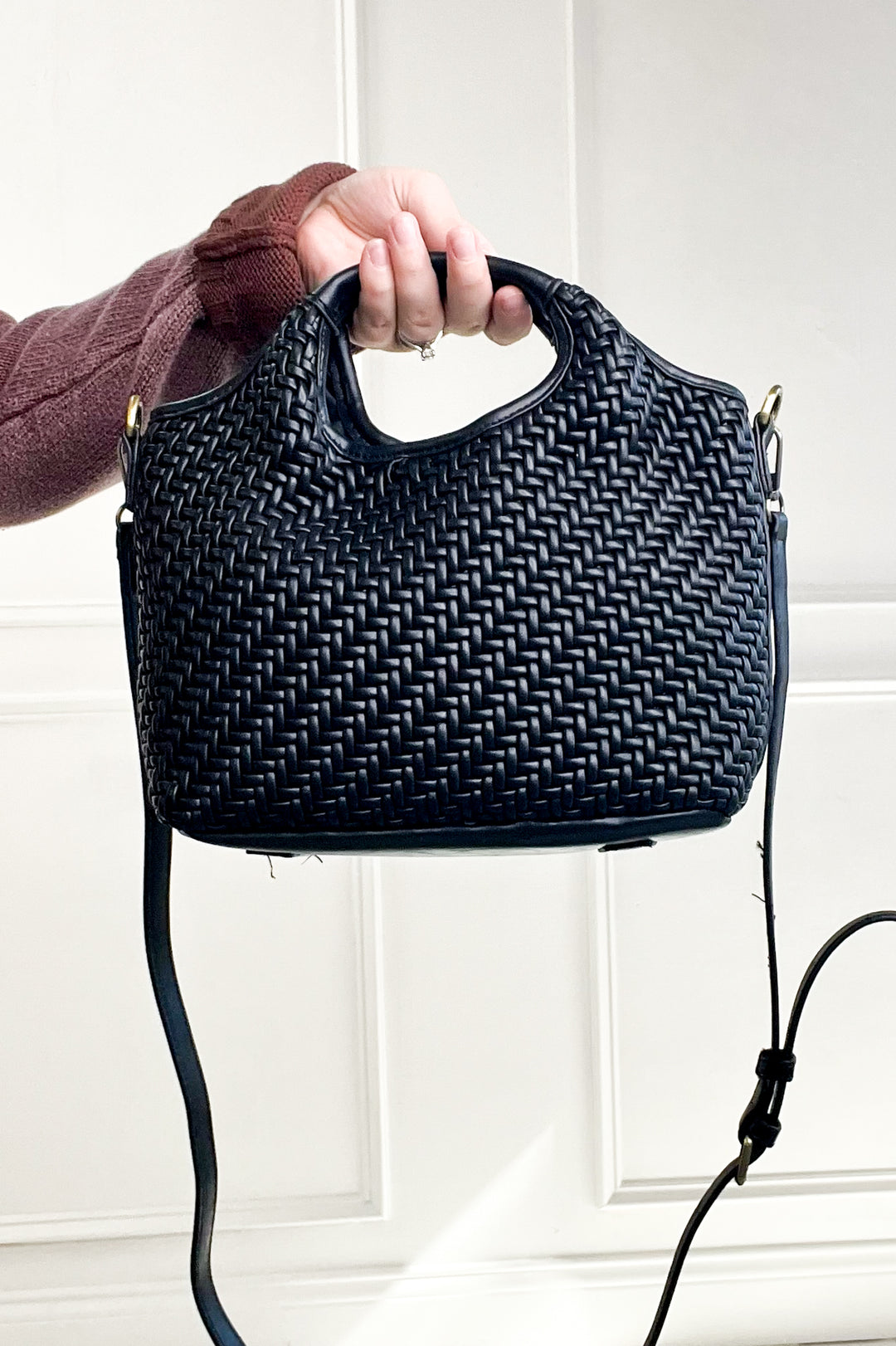 Anika Woven Tote Crossbody Bag