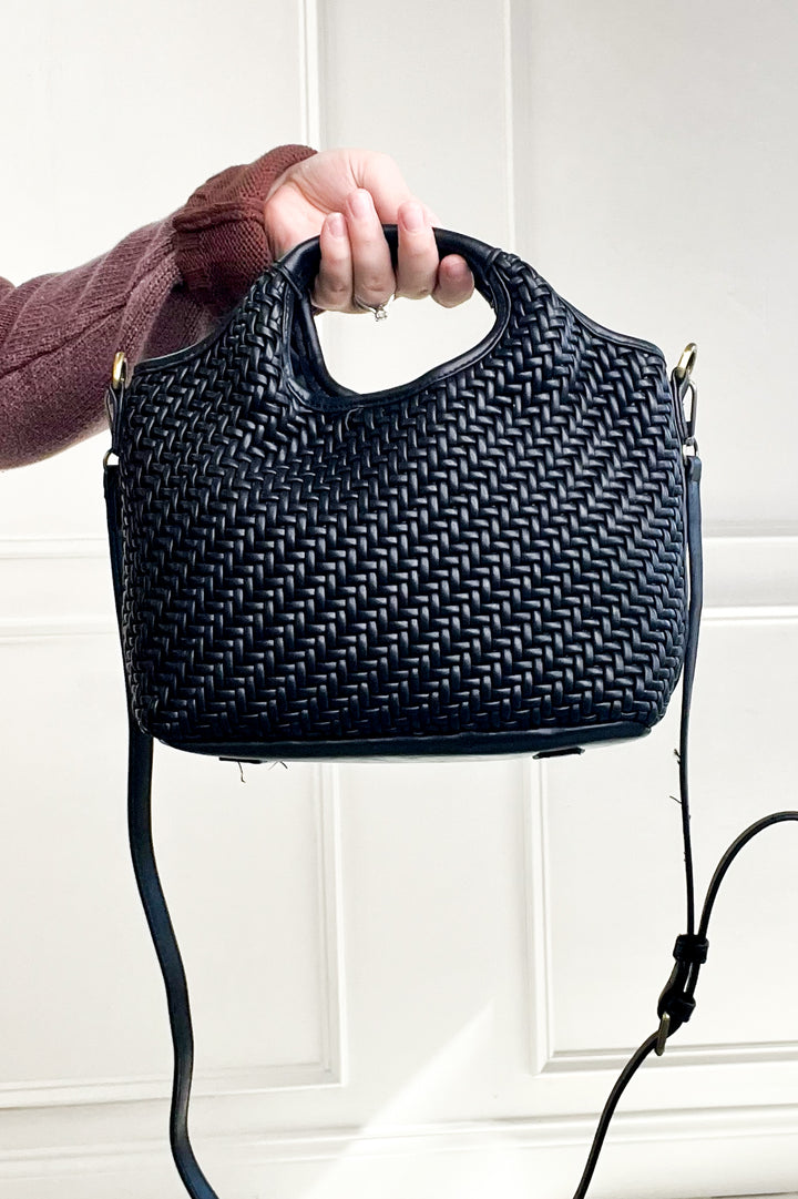 Anika Woven Tote Crossbody Bag