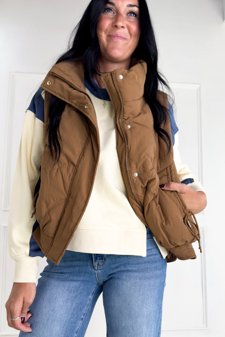 Street Chic High Neck Puffer Vest