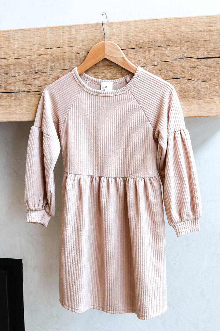 Girls Taupe Knit Bella Dress