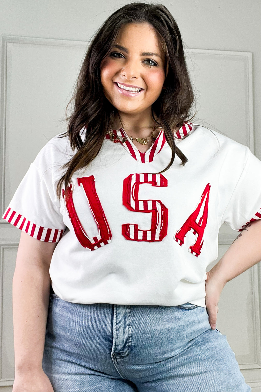 USA French Terry Striped Top