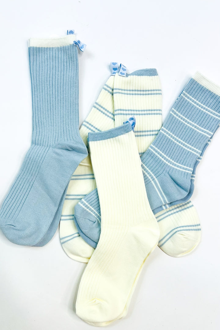 Midcalf Womens Socks w/ Decorative Ribbon