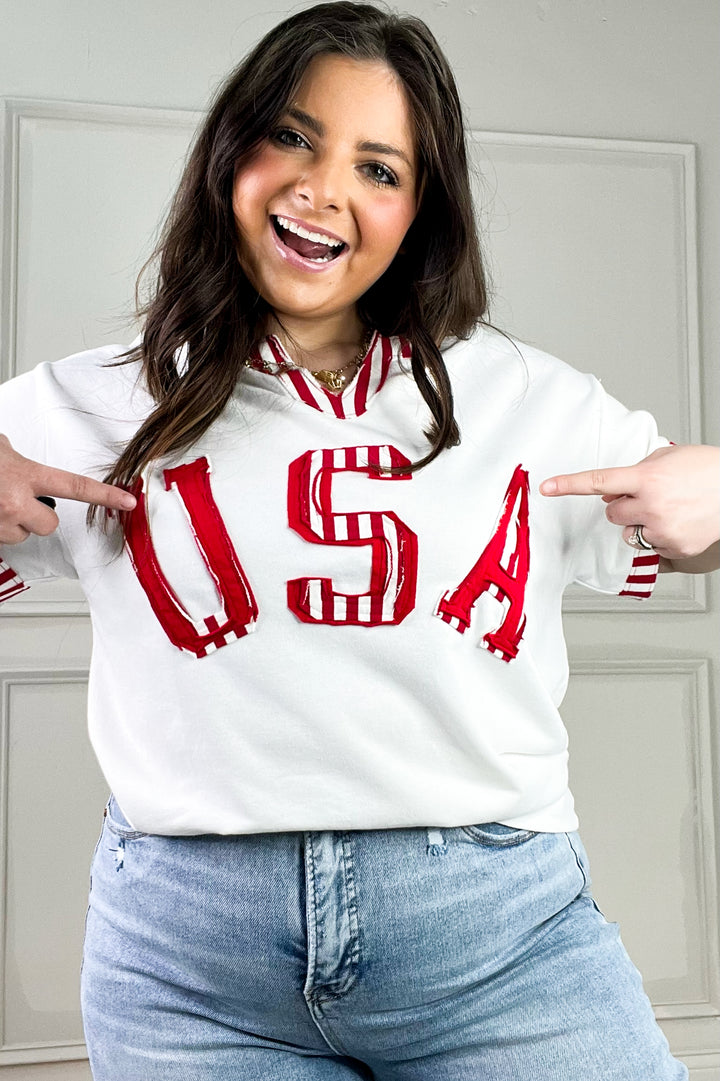 USA French Terry Striped Top