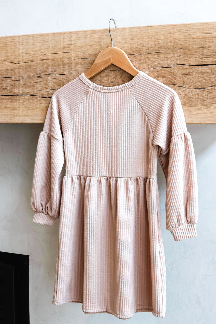 Girls Taupe Knit Bella Dress
