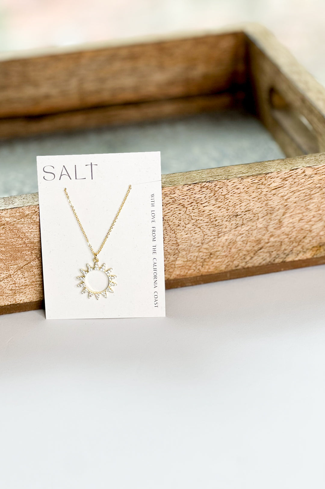 Sparkly CZ Sunburst Pendant 18K Gold Necklace