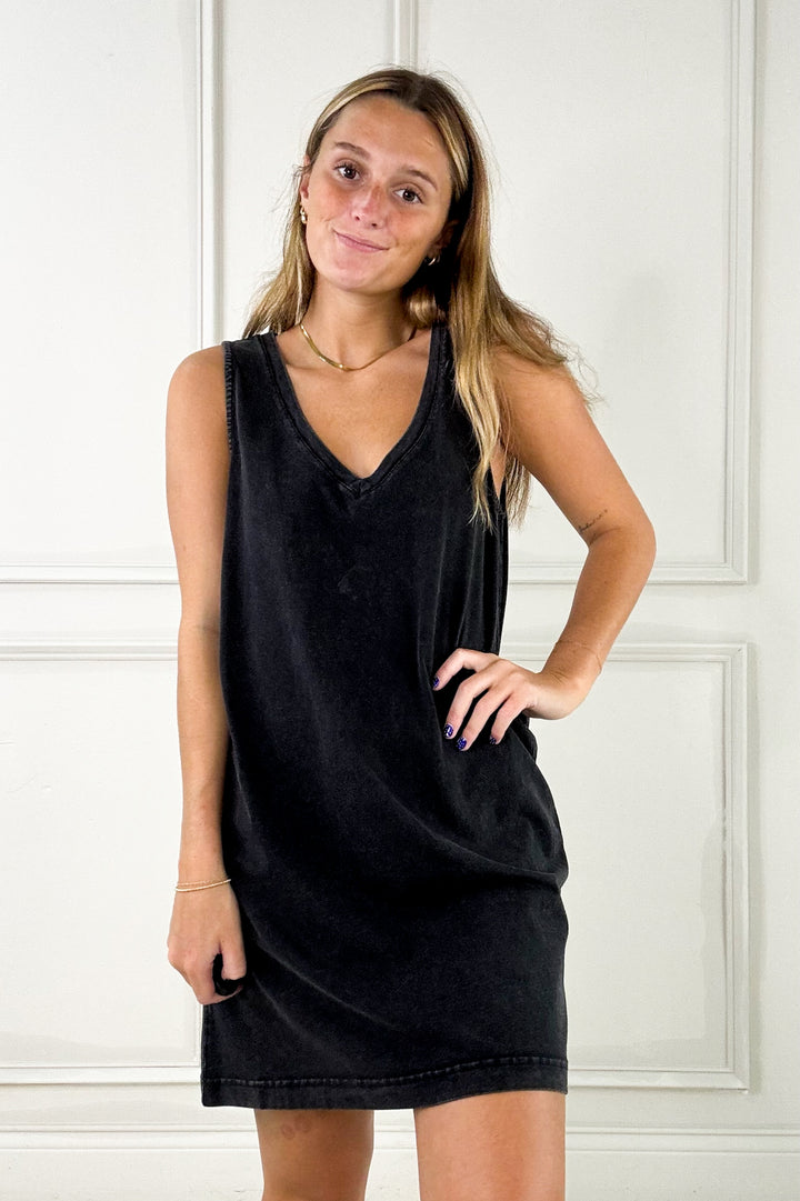 Z Supply -Jersey V-Neck Sleeveless Mini Dress