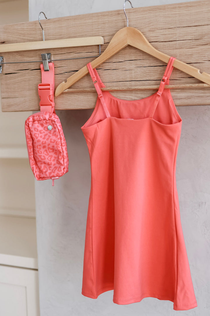 Girls Lux Leopard Tennis Dress & Fanny Bag Set