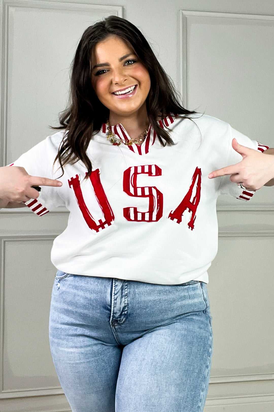 USA French Terry Striped Top