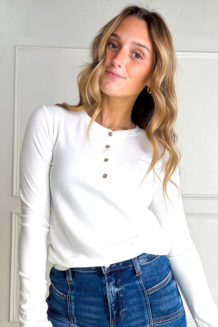 Ultra Soft Basic Longleeve Henley Top