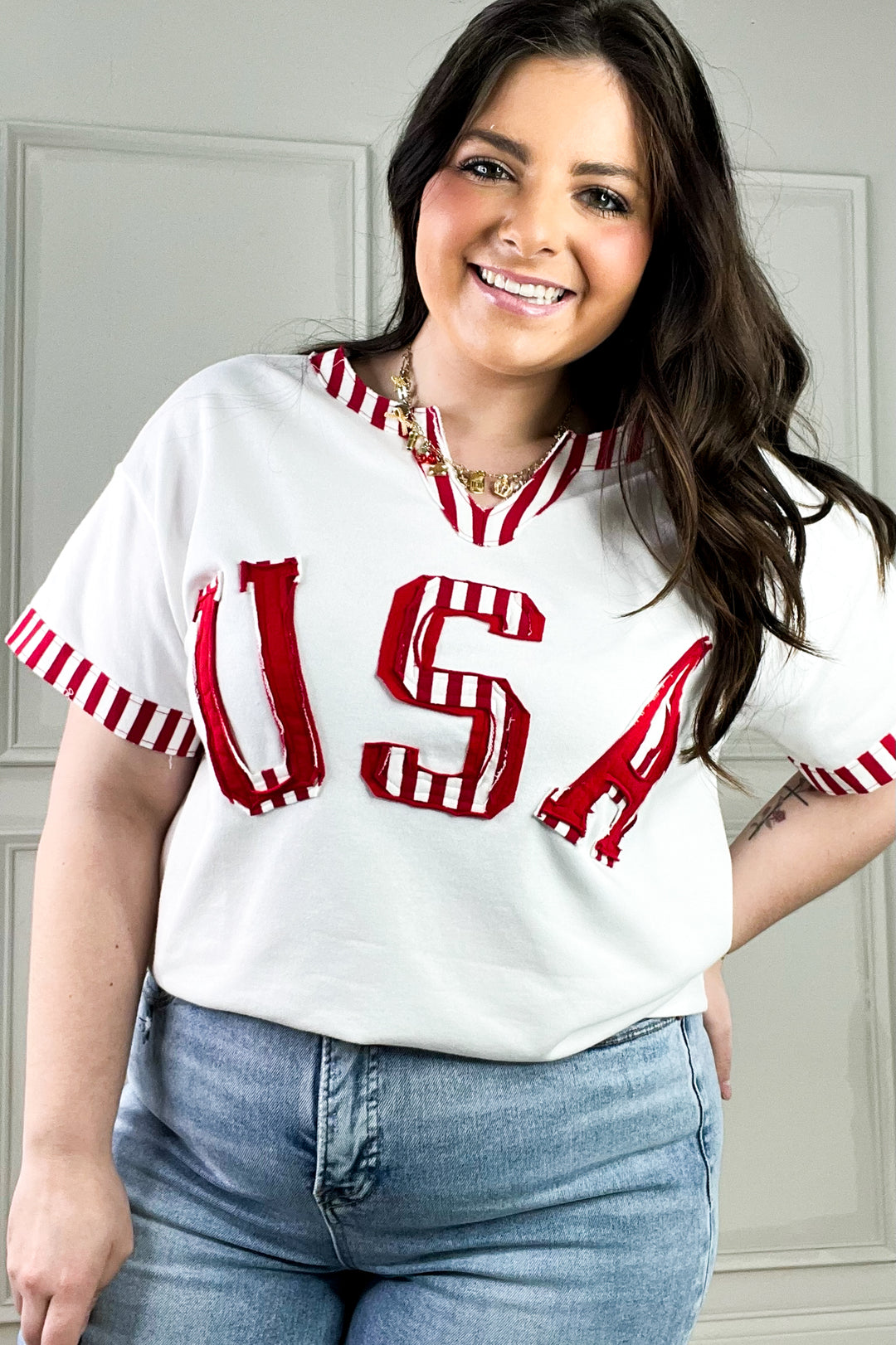 USA French Terry Striped Top