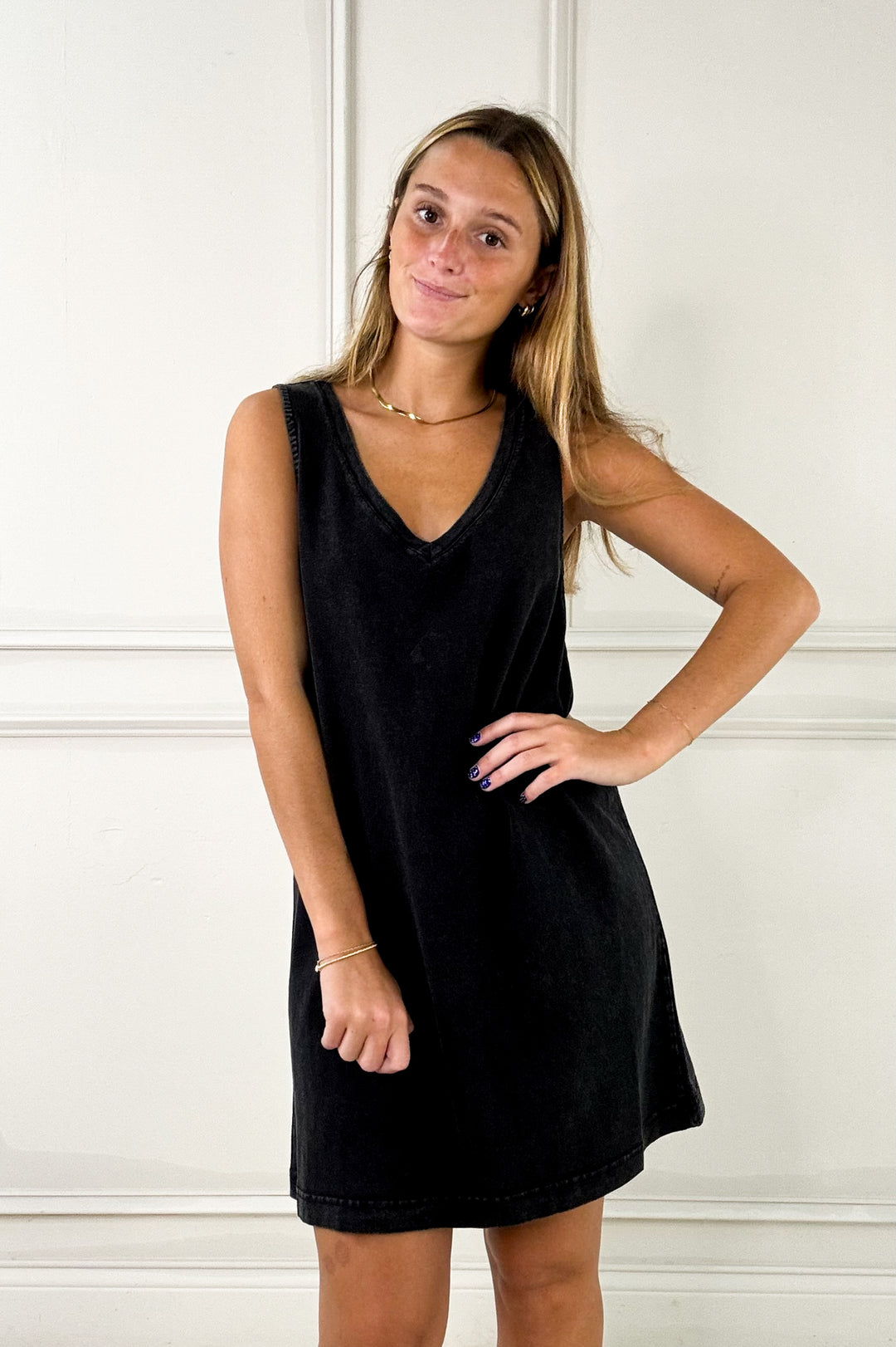 Z Supply -Jersey V-Neck Sleeveless Mini Dress