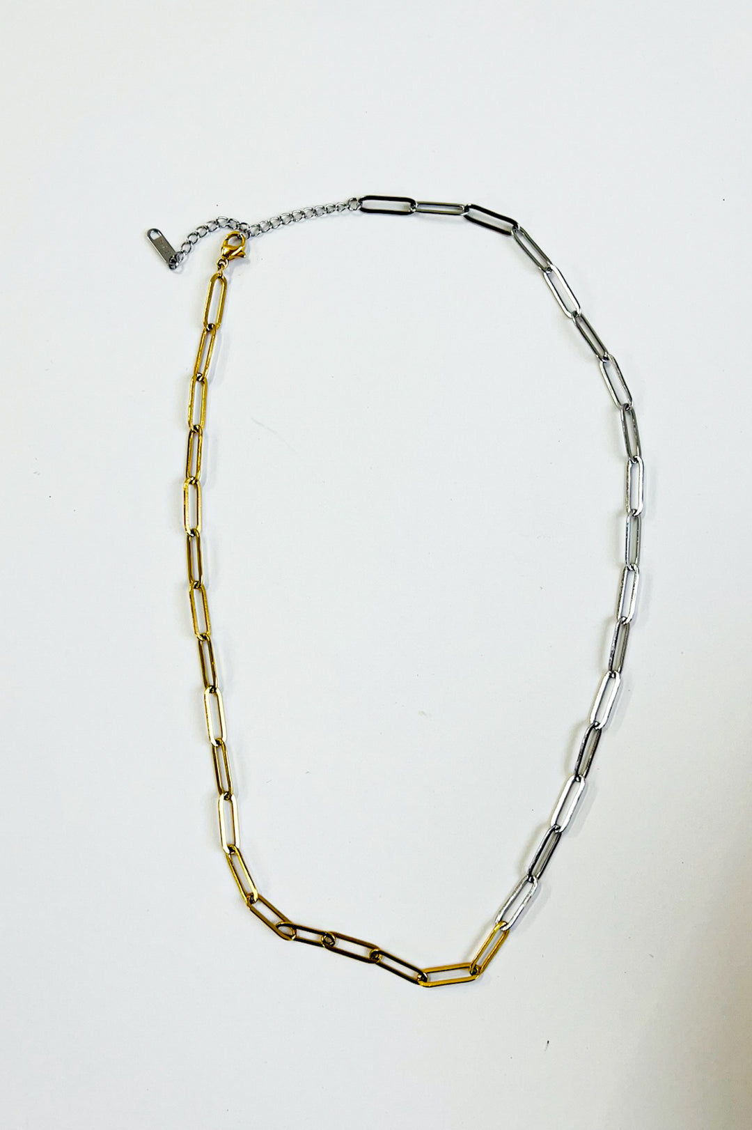 Two Tone Real 18K Gold Dipped Link Chain Necklace