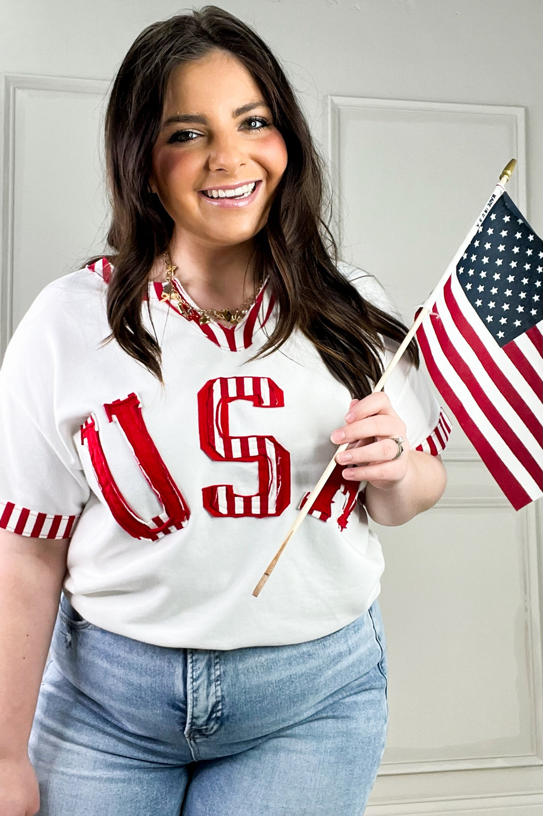 USA French Terry Striped Top