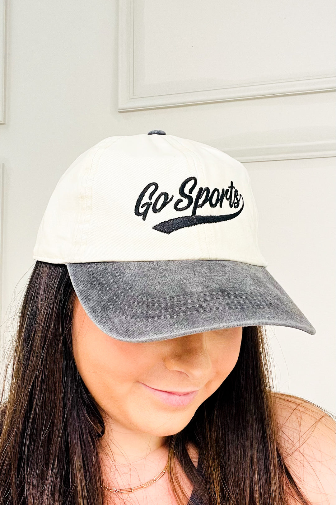 Go Sports Embroidery Two Tone Baseball Cap
