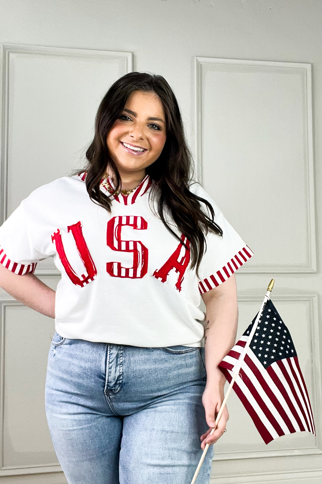 USA French Terry Striped Top