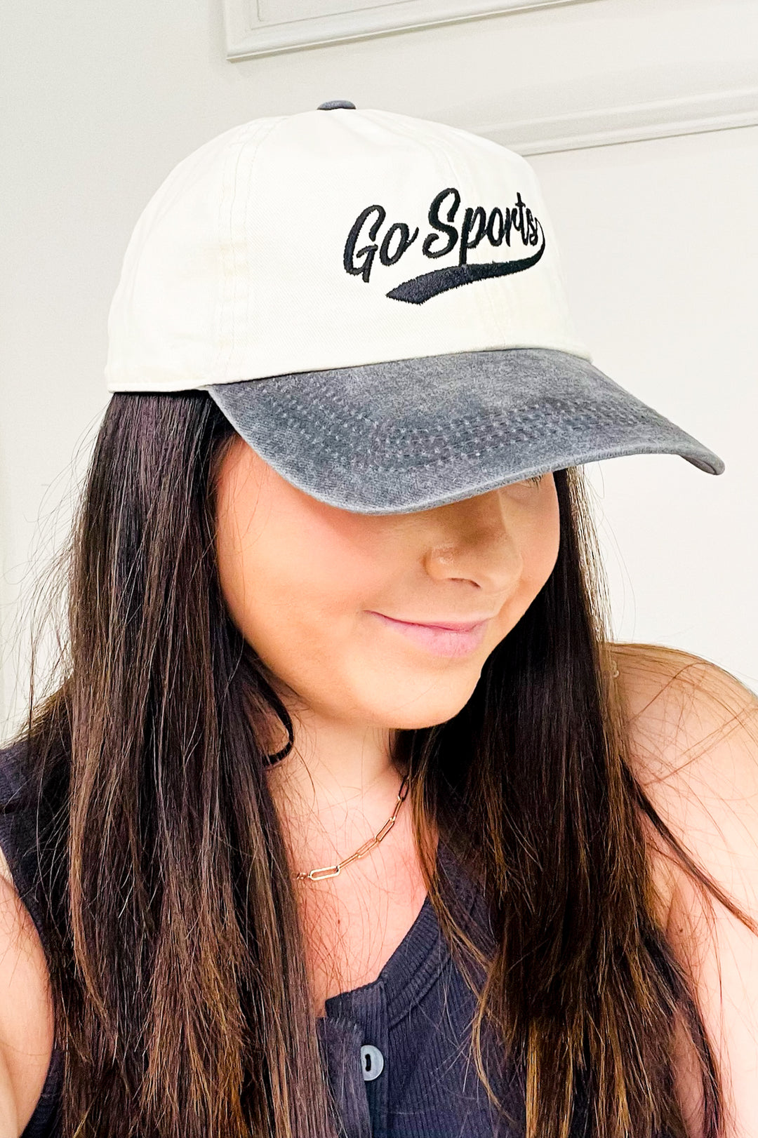 Go Sports Embroidery Two Tone Baseball Cap
