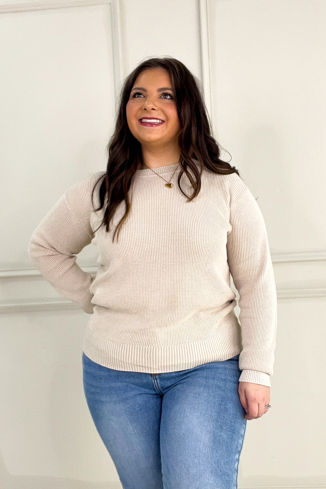 Chunky Waffle Knit Sweater
