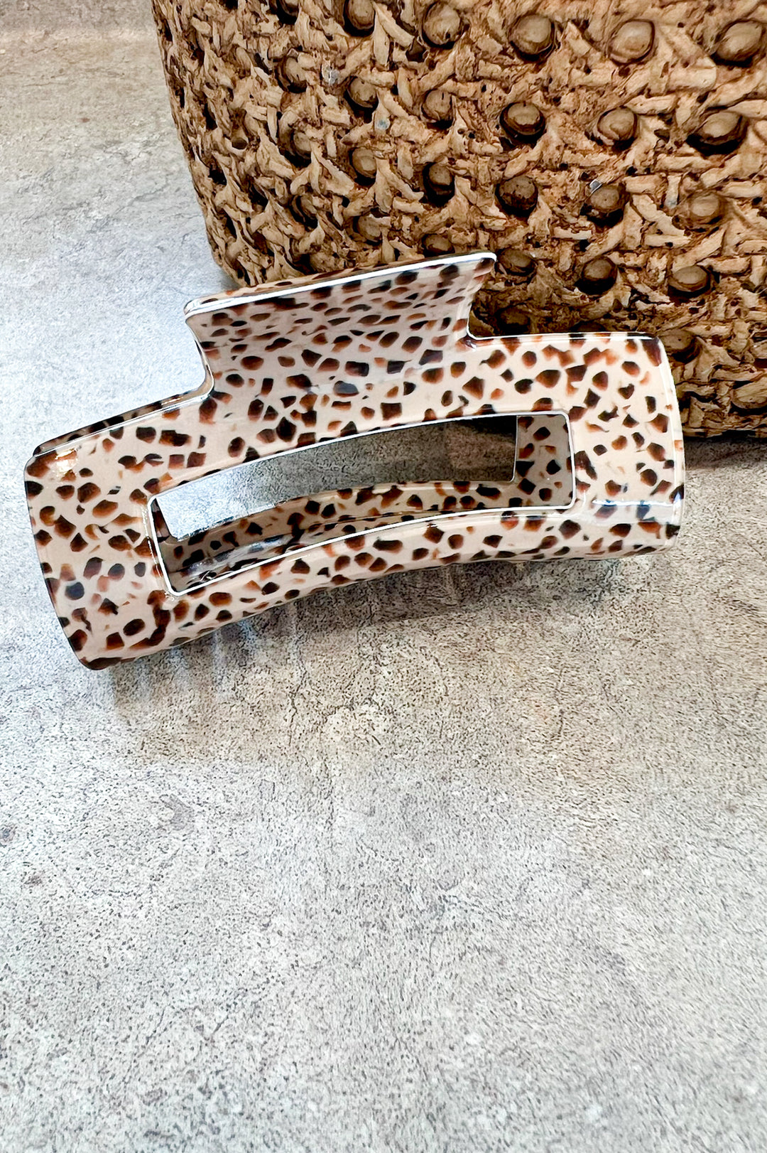 Jumbo Rectangle Speckled Hair Claw Clip