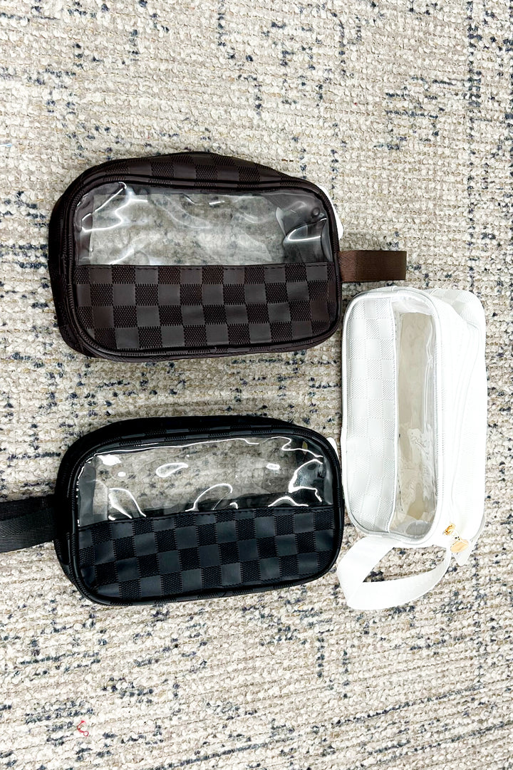 Clear Checkered Belt Bags