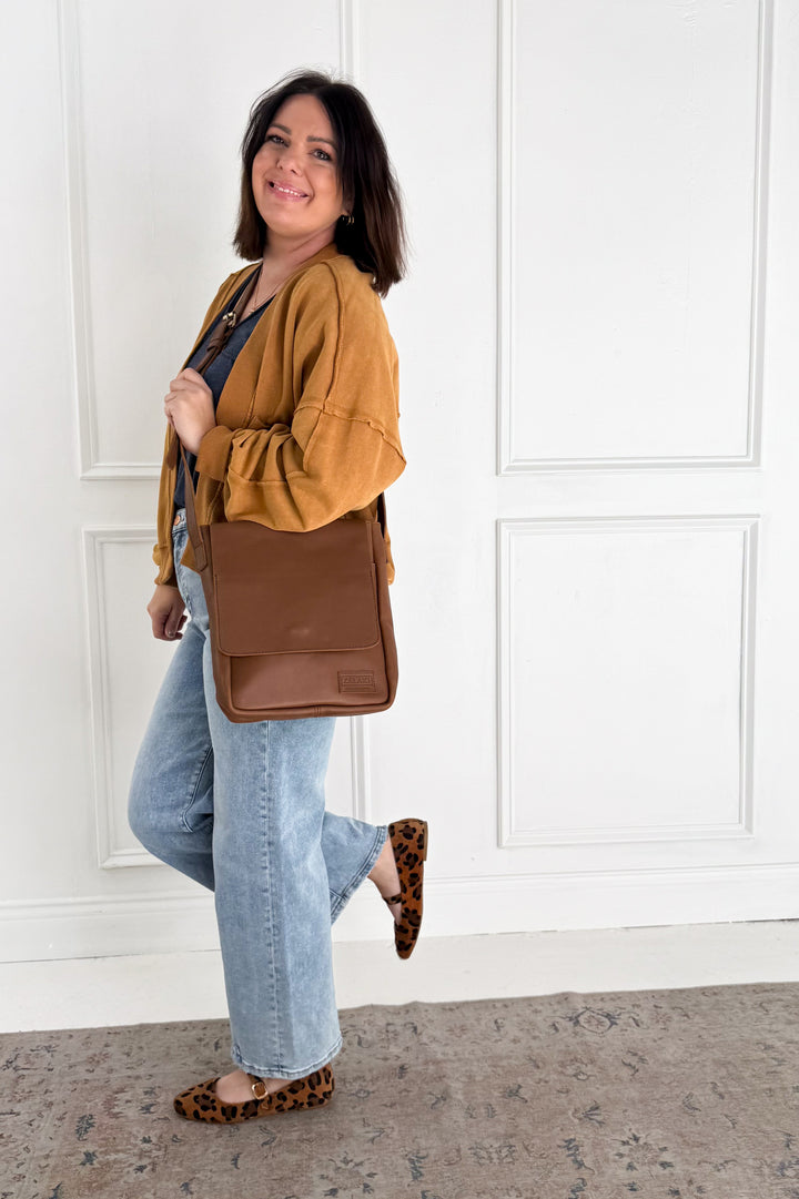 Zelaki Leather Co. Sira Crossbody in Brown