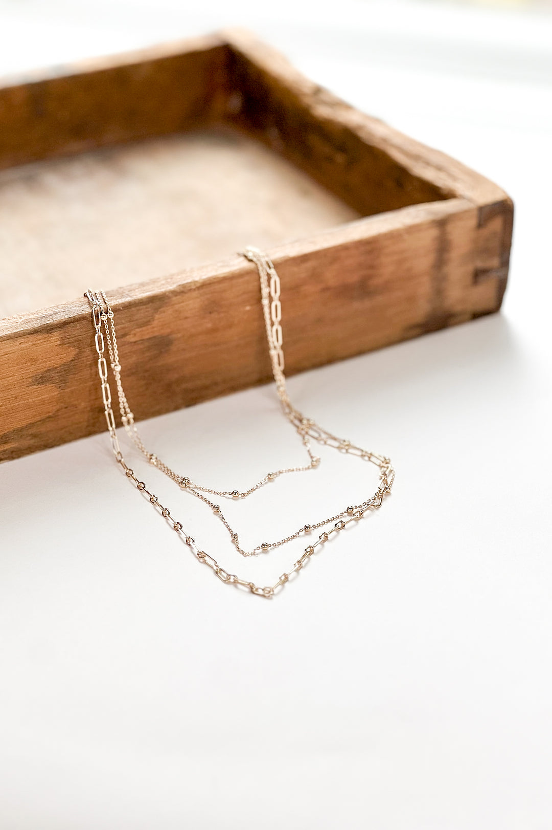 Dot Chain 3 Layer Necklace