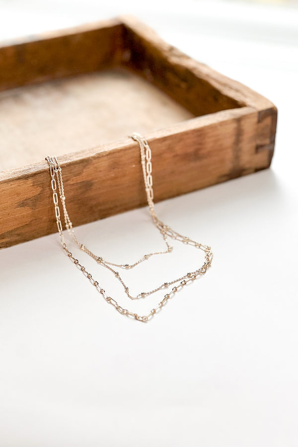 Dot Chain 3 Layer Necklace