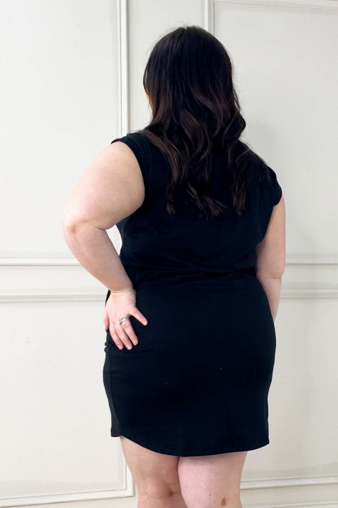 Drawstring Waist Cap Sleeve Mini Dress