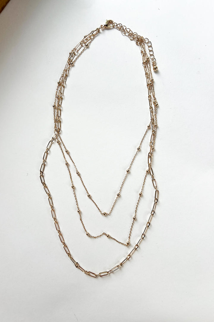 Dot Chain 3 Layer Necklace