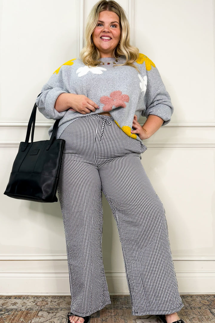 Gingham Boxer Drawstring Curvy Pants