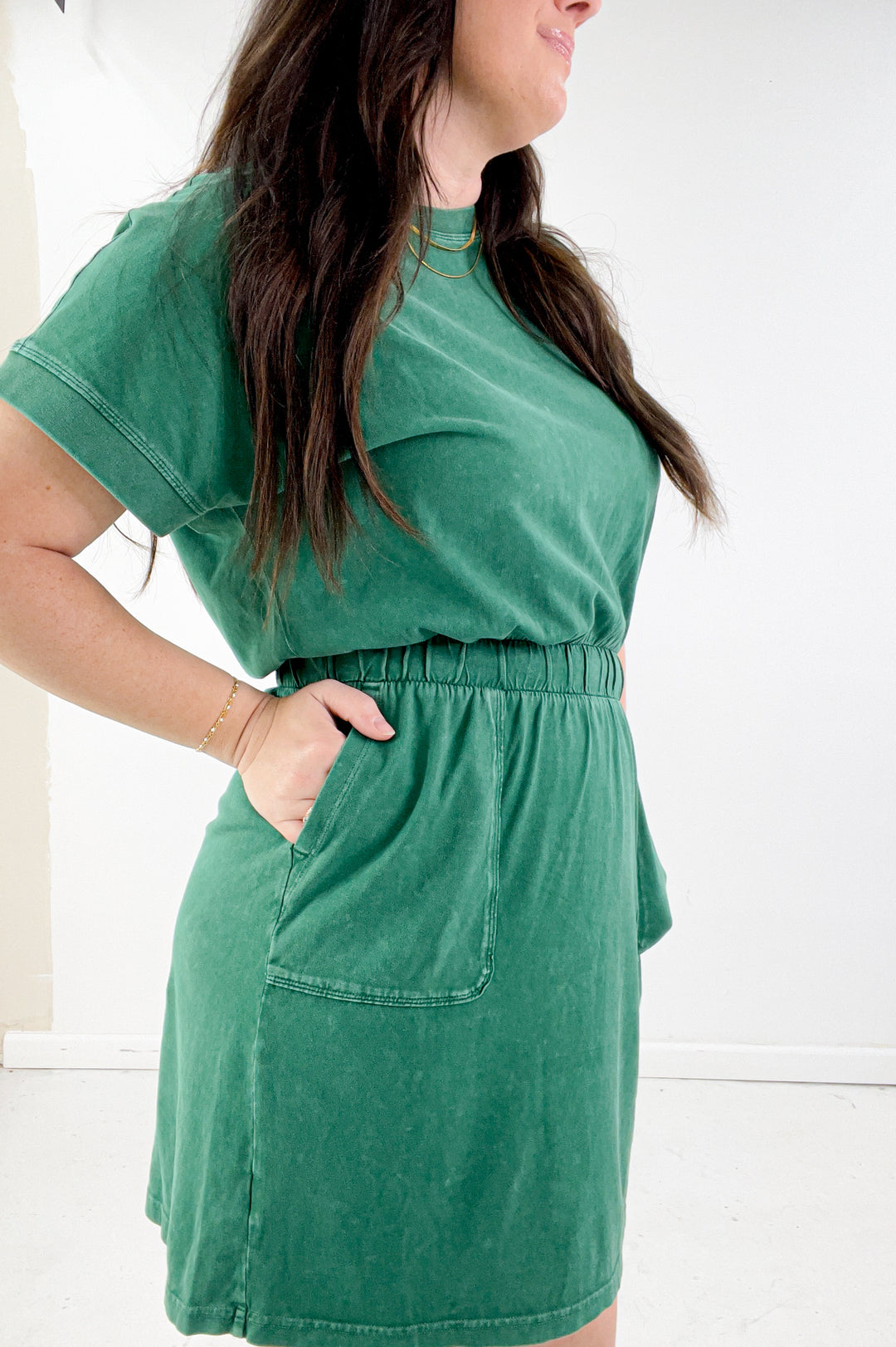 Mineral Washed Cotton Mini Dress