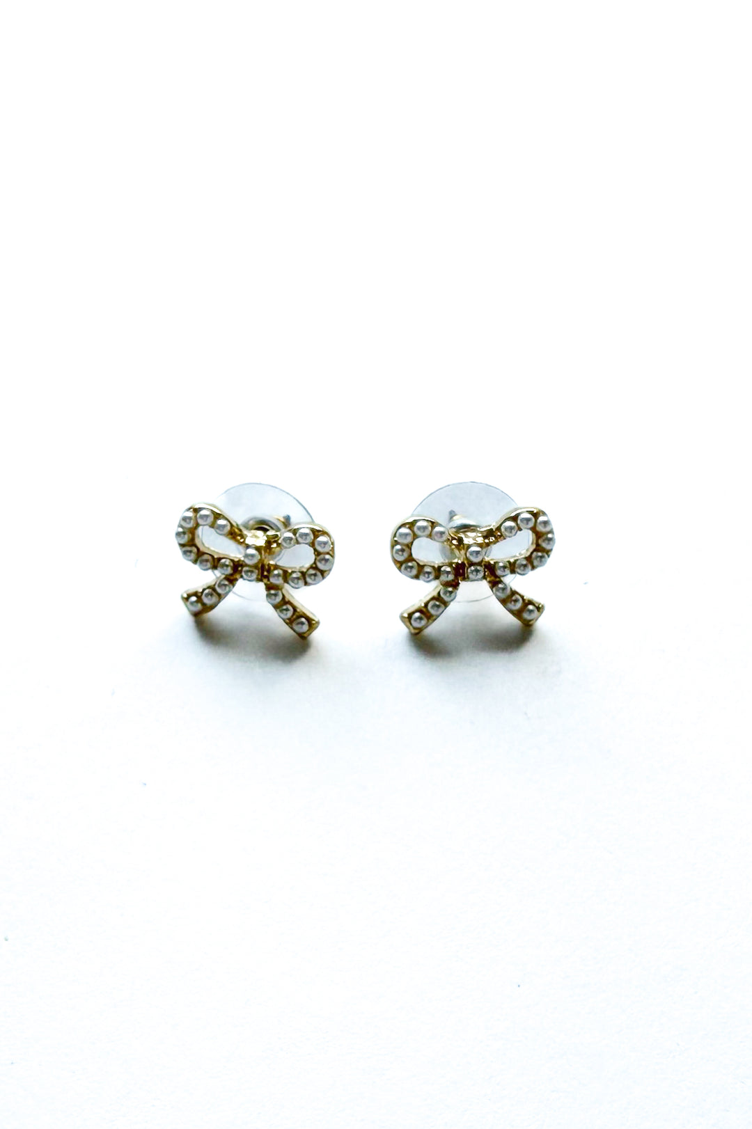 Pearl Bow Post Earrings