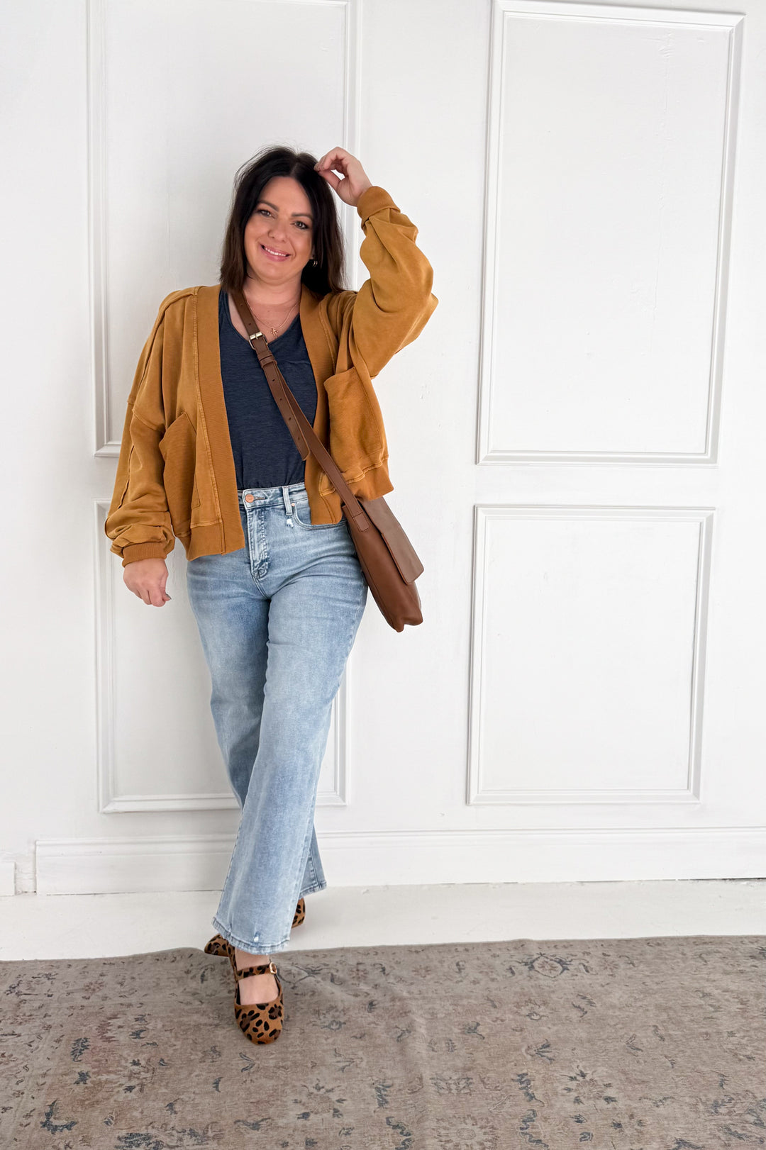 Mineral-Washed French Terry Cardigan